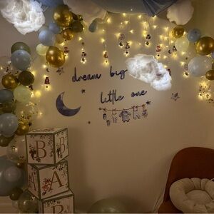 Dream Big Little One Wall Decor Set - Blue & Gold Nursery